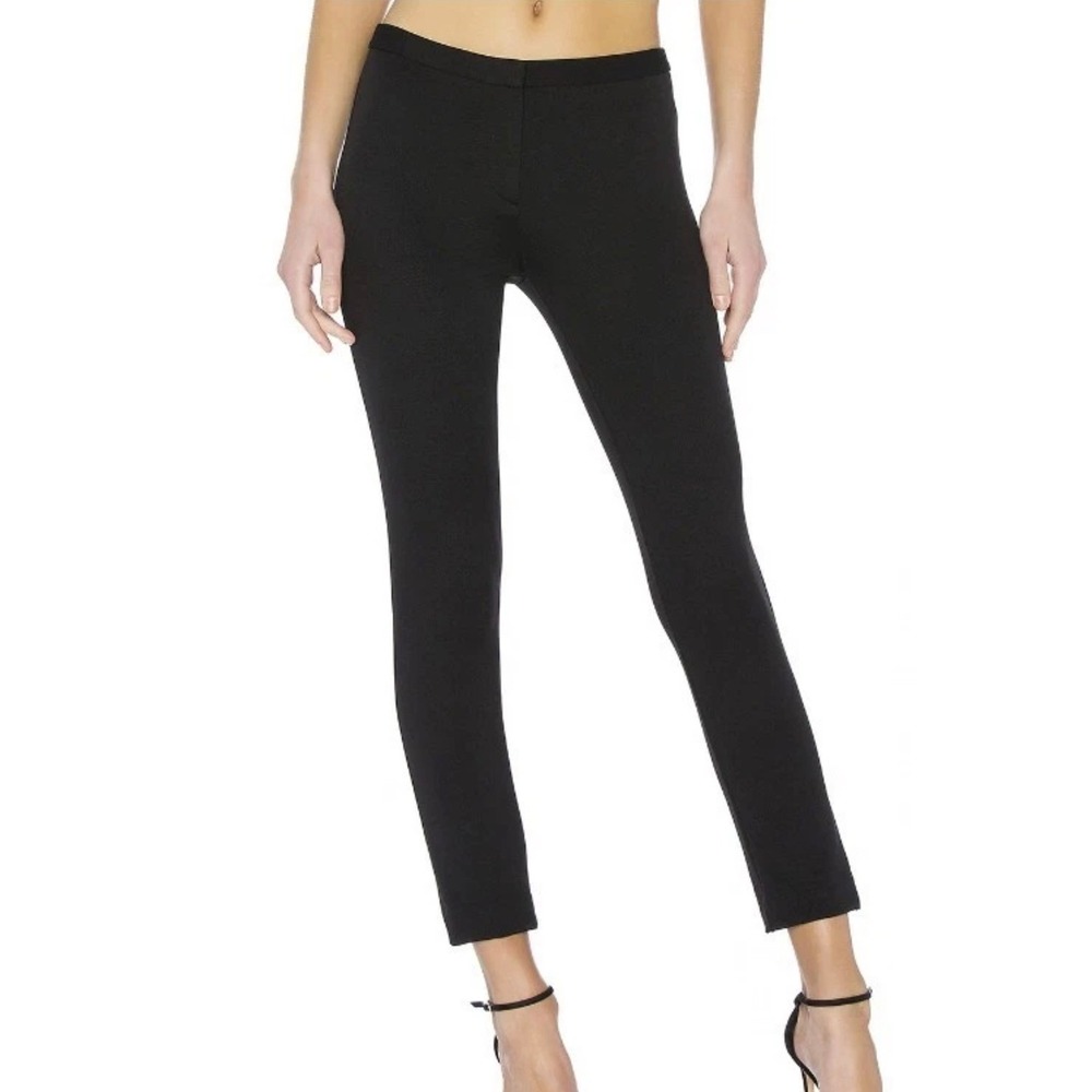 Theory Womens Classic Skinny Pants Black Summer Pique Ponte Stretch 8 Cropped